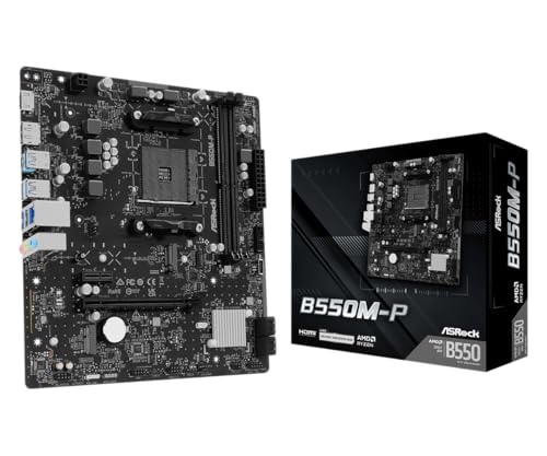 ASRock B550M-P Micro-ATX �}�U�[�{�[�h�AAMD AM4�ARyzen 3000-5000 CPU�ADDR4 4733+ (OC)�APCIe 4.0�A2.5G LAN�AUSB 3.2 Gen1 Type-C