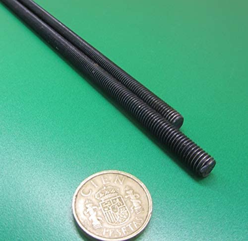Metric Class 10.9 Steel Fully Threaded Round Rod M8 x 1.25 Thread Size x 1 Meter Length 2 Pcs.