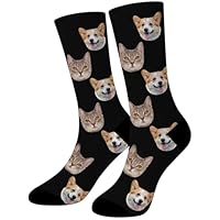 XINLING Custom Face Socks with Photo Personalized Funny Socks Customized Couple's Gifts for Men Women (Style 1)
