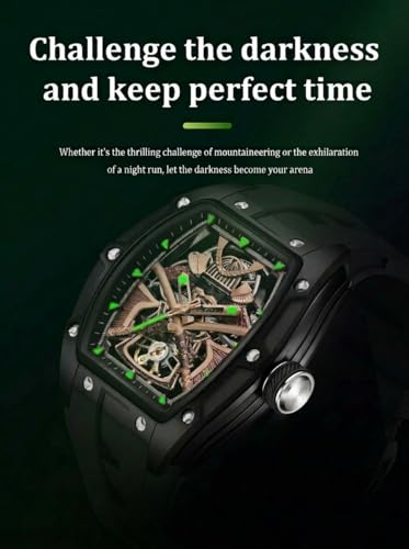 Image of ALIX Men's Automatic Skeleton Self-Winding Water Resistant Chronograph Analog Watch
