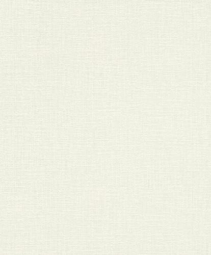 Papier peint intissé blanc aspect lin Rasch structure textile facile à poser - 2
