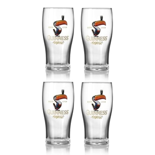 Shamrock Gift Company Guinness - Conjunto de 4 copos de pinta ideais para casa, bar e cozinha (Tucano)