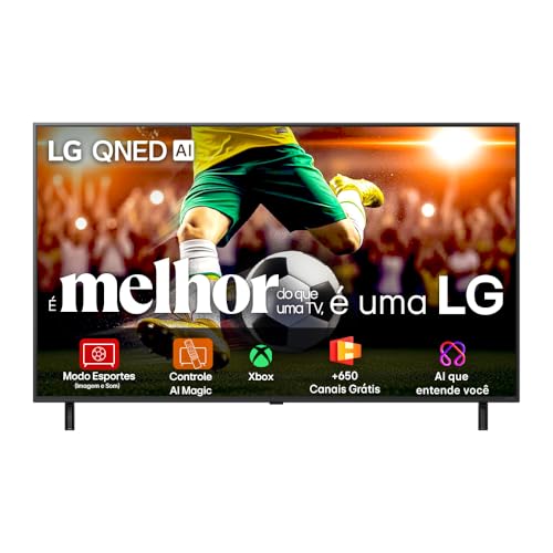 Smart TV 4K 55' LG QNED 55QNED80 Processador α7 AI Ger8 Super Slim Design Local Dimming Alexa Integrado WebOS 25