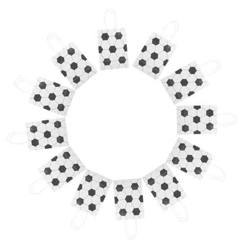 VALICLUD 12個 紙袋 手提げ付き フットボール柄 包装バッグ 多目的ショッピングバッグ 衣類 お菓子 小物収納用 ポータブルで耐久性あり