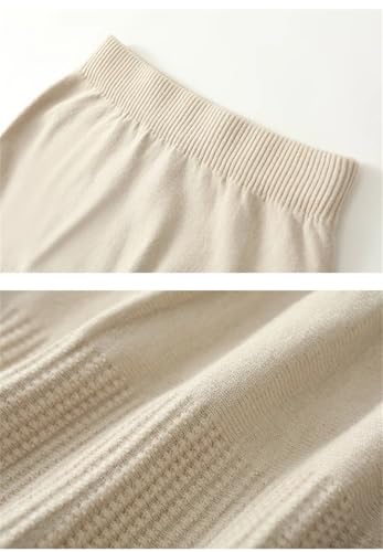 Women's Wool Knitted Fishtail Skirt Long Loose Slim Sweater Skirt Black S3