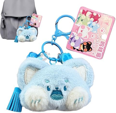 Porte-clés Chat En Peluche Douce – Breloque Mignonne Pour Sacs Et Clés – Accessoire Déco Animalier Miniature