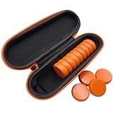 BrownCastle Crokinole Tournament Size Boards or Discs with Carry Case (Orange)