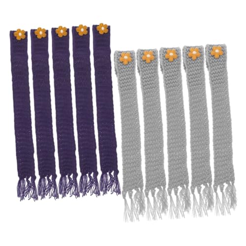 Kisangel 10 Piezas Mini Accesorios de Bufanda Seda pequeño rápido Mohair tartán Bufanda Decorativa de muñeca Bufanda de muñeca reemplazable pequeña Bufanda Tejido de Punto