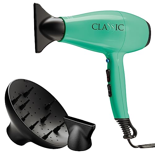 Gama Italy Professional Asciugacapelli Professionale - Motore Italiano AC a Lunga Durata – 2200 W – Design Elegante e Ergonomico - Made in Italy (Verde acqua)