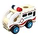Bino World of Toys Voiture Ambulance en Bois Jouet Ambulance en Bois pour Enfants à partir de 12 Mois (Jouet pour Enfants avec pneus en PVC Dur, Dimensions : 17 x 12 x 9 cm), Multicolore