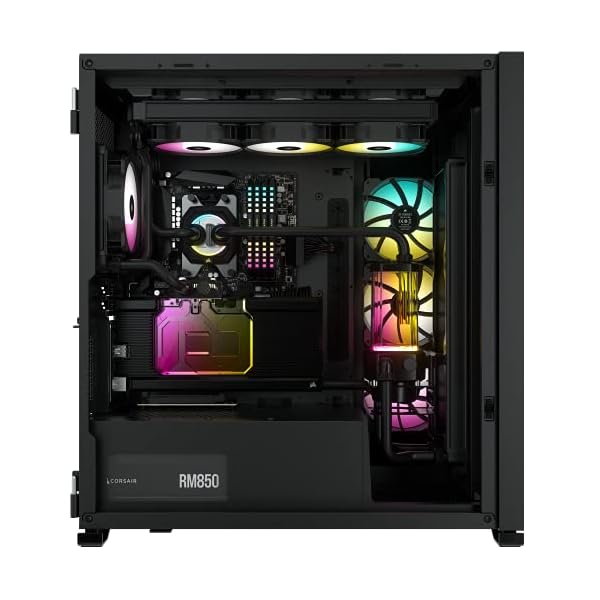 Corsair iCUE 7000X RGB Full-Tower ATX PC Case (Three Tempered Glass Panels, Four Included 140mm RGB Fans, Easy Cable Management, Smart RGB and Fan Speed Control, Spacious Interior) Black - Image 15