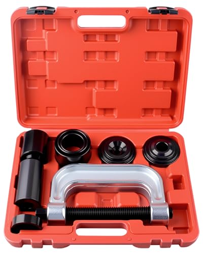 DAYUAN Ball Joint Press & U Joint Removal Tool Kit with 4x4 Adapters for Most 2WD and 4WD Cars and Light Trucks with Red Storage Case Red