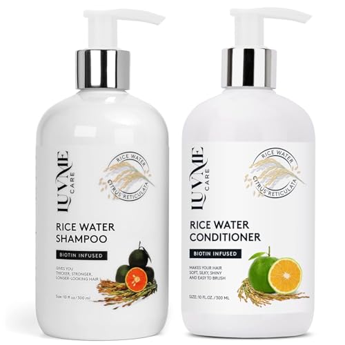 Luv Me Care Rice Water Hair Thickening Shampoo and Conditioner Set
