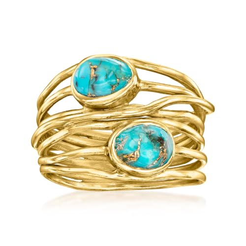 Image of Ross-Simons Gemstone Highway Ring in 18kt Gold Over Sterling