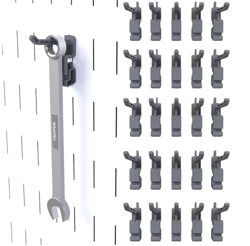 Image of 1-Inch Plastic Hook Model 119 | Compatible with Wall Control | for Tool Wall Organization to Hang Wrench, Adjustable Wrench, Hammer, Paint Brush, Merchandise, Scissors, and More | 25-Pack