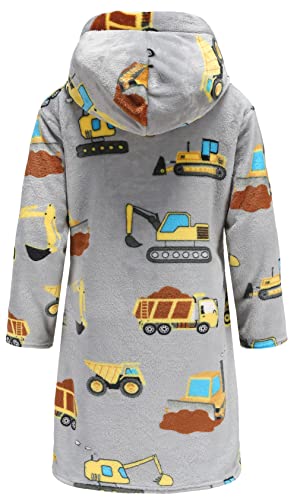 Girls Fleece Robe Boys Hooded Bathrobe Soft Flannel Robe For Kids2