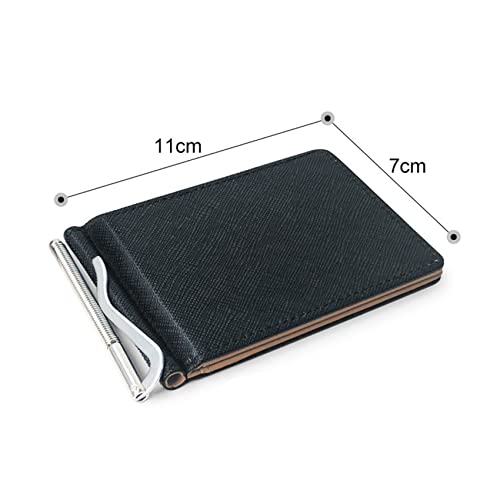 Essencedelight Mens Slim Wallet with Money Clip Front Pocket Bifold Leather Credit Card Holder Minimalist Wallet for Men Women,Black2