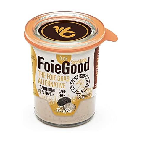 FoieGood - Duck Spread with Truffle - Duck Liver Pâté - Ideal for Appetizers - Smooth and Creamy - No Forced Feeding - Glass Jar 120 g Cover
