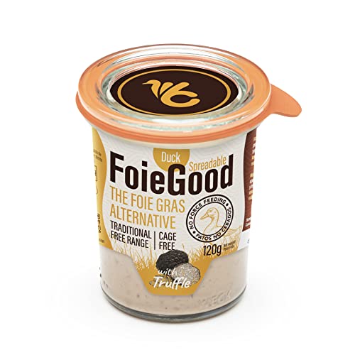 FoieGood - Entenaufstrich mit Trüffel - Entenleberpastete - Geeignet als Vorspeise - Geschmeidig und Cremig - Ohne Zwangsernährung - 120 g Glasbehälter Cover