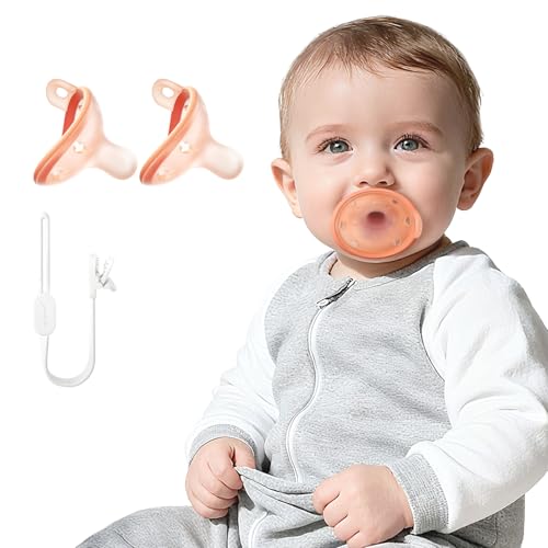 Garkoko 2-Pack Newborn Pacifiers with Clip, 0-6 Months, Breast Like Pacifier for Breastfed Babies,...