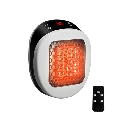 Mini Radiateur Soufflant 600W Blanc avec Télécommande