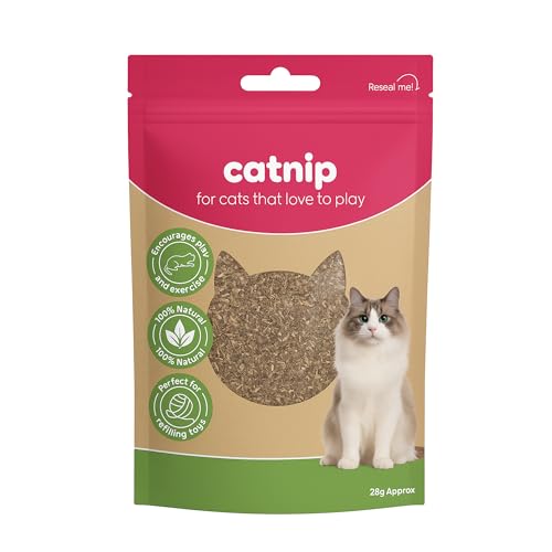 Navoys 100% Natural Catnip 28g – Premium Dried Cat Mint for Cats & Kittens, Loose Leaf Herb for Play, Enrichment & Stimulation, Cat Toys Refill, UK