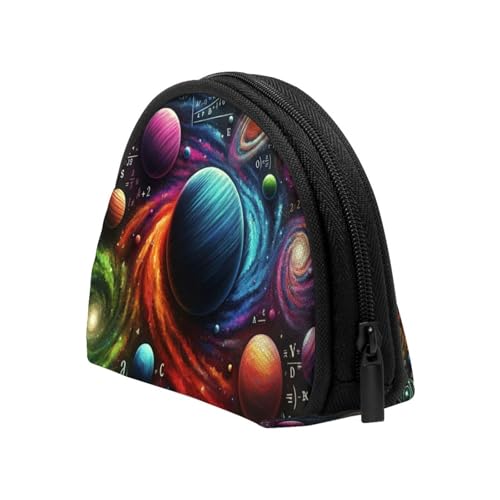 Portable Coin Purse Math-Planets Mini Zippered Money Pouch Card Holder4