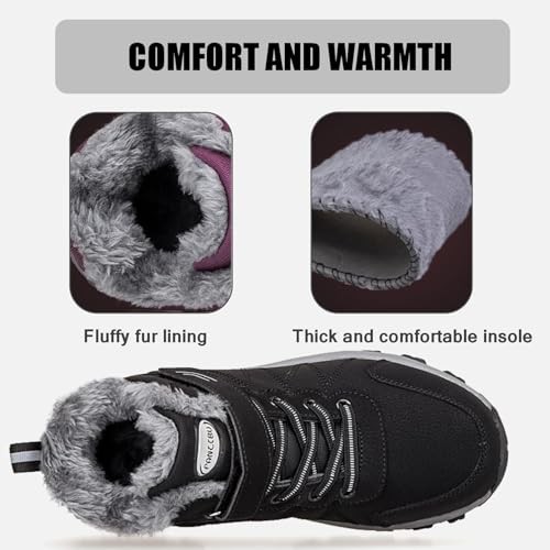 Moudn Winterschuhe Damen Warm Gefütterte Winterstiefel Wasserdicht Winter Schneestiefel Rutschfest Trekkingschuhe Outdoor