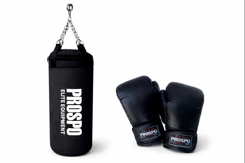 Prospo Punching Bag, Boxing Bag, Rough Srf Punching Bag (36inch) Unfilled with Super Strong Hanging...