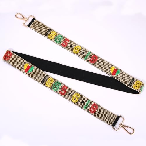 Image of NLCAC Beaded Purse Strap Replacement Crossbody Bag Strap Mardi Gras Valentines Day Holiday Crossbody Strap for Bags