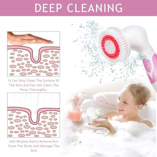 Brosse de douche électrique : 4 têtes de lavage et massage relaxant du corps