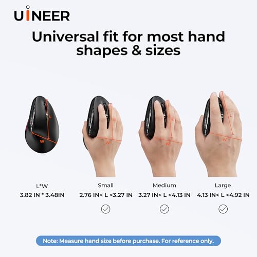 Uineer Vertical Ergonomic Mouse Wireless Bluetooth 3 Device - image 8