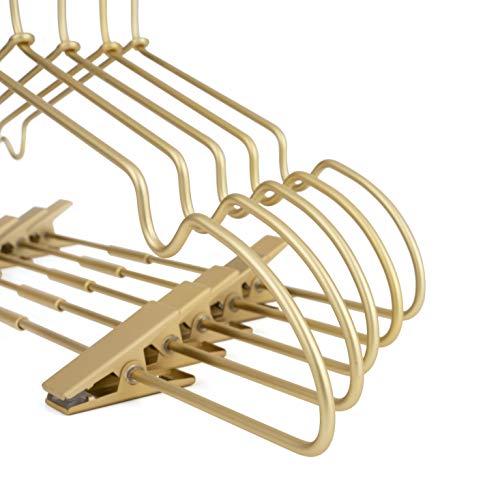 Koobay 12.6 Inch Children Gold Clothes Hangers With Clips,10 Pack,Newborn Kids Hangers Non Slip Durable Space Saving Baby Clothes,Standard Suit Hangers,Heavy Duty Saving Space thumb #7