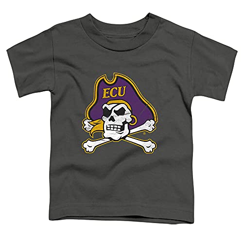 East Carolina University ECU Official Football Helmet Unisex Toddler T Shirt,Charcoal, 2