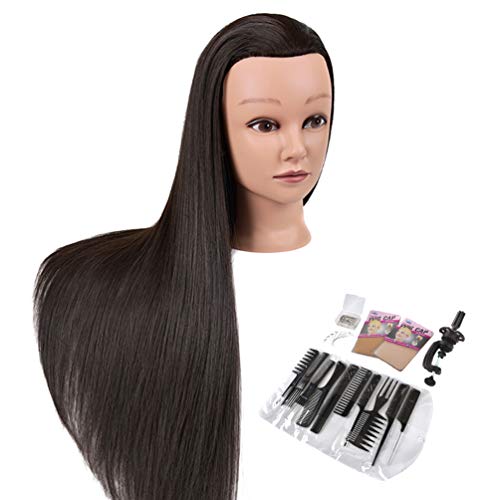 Cosmetology Mannequin Head with Hair - 28 Long Hair Mannequin Manican Heads, Premium Synthetic Fiber Manikin Maniquins Doll Head for Hair Styling