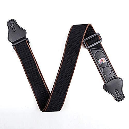 Sangle de guitare, Coton Sangle de guitare ajustable, Guitare Électrique Bandoulière avec 3 Porte-médiators, Noir - Les Beatles, Paul McCartney, John Lennon, RIngo Starr, George Harrison Sangle de guitare, Coton Sangle de guitare ajustable, Guitare Électrique Bandoulière avec 3 Porte-médiators, Noir – Image 4