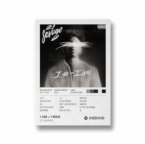 Image of 21 Savage Music Poster 13x19 Inch Unframed | 300 GSM Matte Board Paper with Peel & Stick Tape Included | Rap Hip Hop Wall Art | Posters for Wall | Home Decor | Wall Decor Items | Room Decoration Items