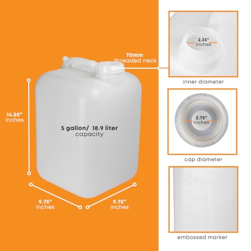 FastRack 5 Gallon Water Jug (Pack of 4) | BPA-Free, Food-Grade, and Leak-Proof | White Water Container | Ideal for Brewing, Fermentation, or Storage - Image 4