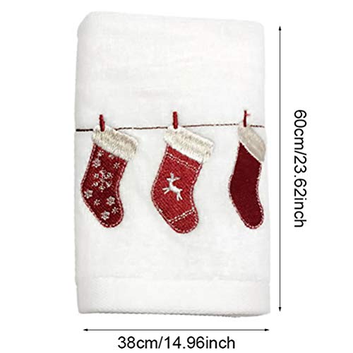 Ububiko Embroidered shower towel, Christmas towel set, decorative, made of 100% cotton (Christmas set), gift box - Image 2
