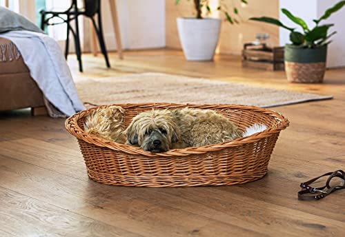Dekoleidenschaft Hundekorb aus Weide, Gr. XL 90x70 cm, Hundebett, Tierbett, Weidenkorb