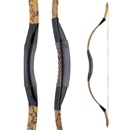 53' Handmade Longbow, Left/Right Hand Recurve Bow Set, Traditional Laminated Hunting Horse Bow for Youth & Adults Targeting Practice Shooting and Hunting 40-50lbs (50LBS)