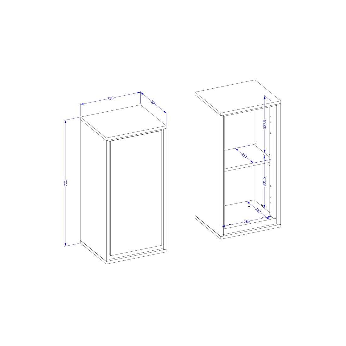 Mueble Colgante de baño colección Gobi en Colores Blanco y Negro.