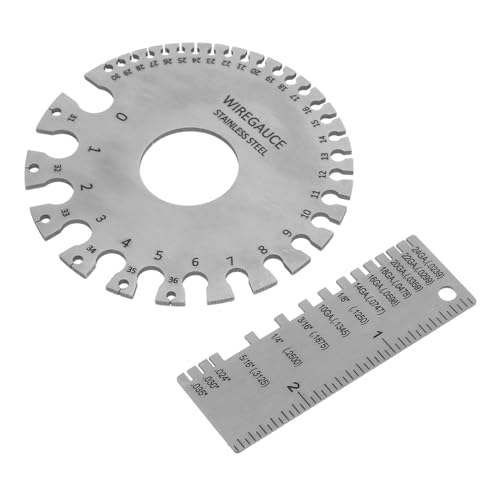 Juego de 2 calibradores de espesor de metal de acero inoxidable para inspección de soldadura y medición precisa de alambres, para uso doméstico y automotriz miniatura 1