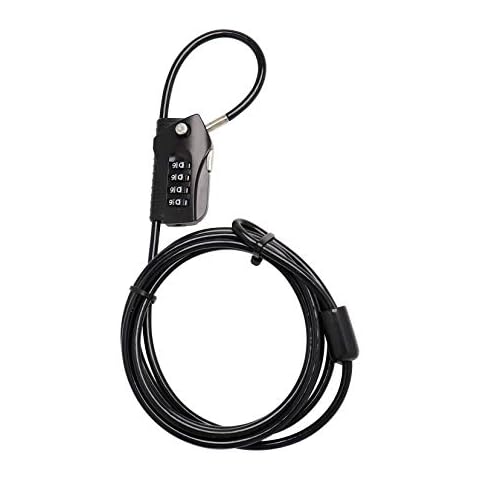 Bosvision 4-Digit Combination Padlock with Looped Security Steel Cable, 6'7" (200cm) Cover