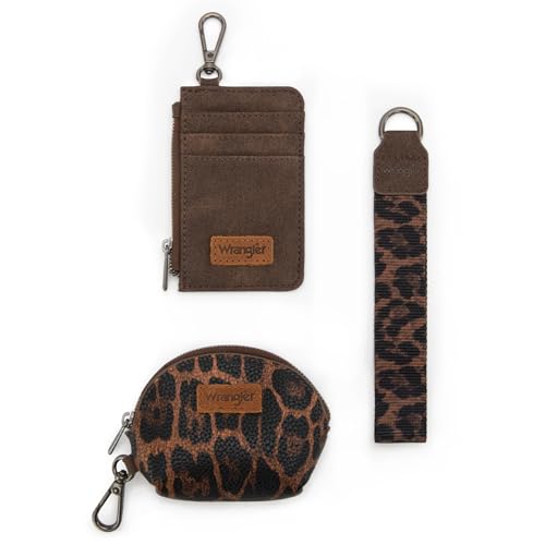 Image of Wrangler Keychain Wristlet Wallets for Women Western Dual Pouch Wristlet Credit Card Holder Wallet