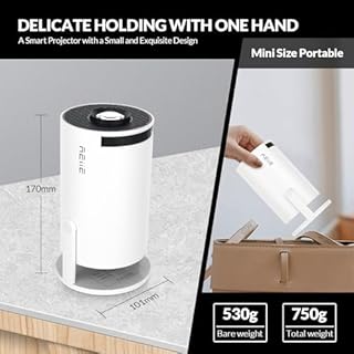 HY300 - Mini Proiettore 4K Videoproiettore Portatile Video WiFi 5 Android 11 Retroproiettore Full HD Supportato per Telefono PC Lap HDMI Home Cinema 180° Rotazione