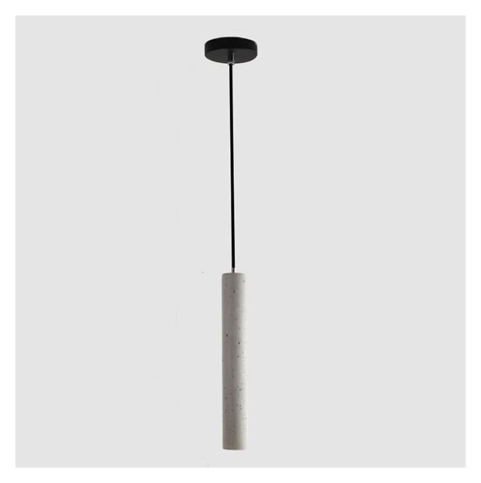 KHUKHU LED Long Cylinder Cement Hanging Light Retro Industrial Style Individual Pendant Light Iron Creative Pipe Single Head Chandelier Hotel Bar Loft Bedroom Bedside Lamp(50cm)