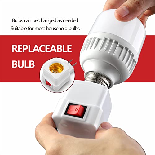 E26/E27 Socket Extension Adapter With Switch,Plug-In Light Socket,Convert Outlet To Light Bulb Socket,Standard Maximum Wattage 60W (2Pack) #TOP5