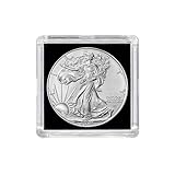 2025 American Silver Eagle .999 Fine Silver with Black Background Snap Tight Square Holder Dollar Uncirculated US Mint