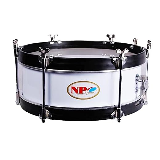 NP DRUMS - TAMBOR COFRADÍA INFANTIL 30,5 Ø X 11 CM CASCO BLANCO AROS NEGRO LISO - 17FO-3011-0081-LI